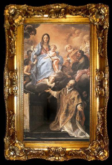 framed  Maratta, Carlo The Madonna and its aparicion to San Felipe Neri, ta009-2
